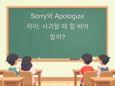 Sorry와 Apologize 차이: 사과할 때 뭘 써야 할까?